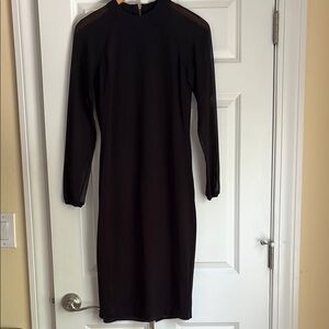 Ted Baker London Black Mock Neck Sheath Dress